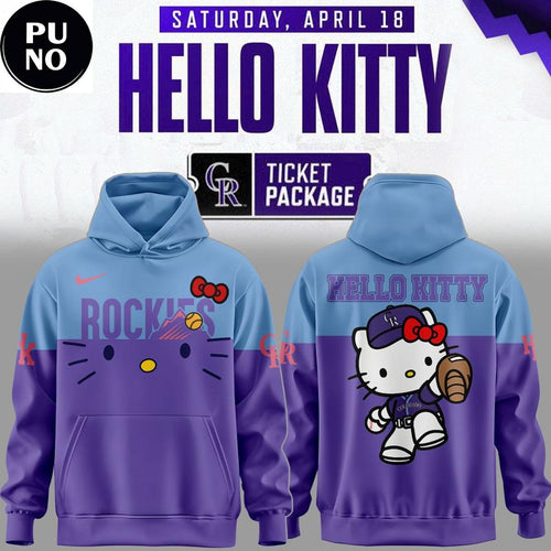 Colorado Rockies x Hello Kitty Purple 2026 Hoodie T-Shirt