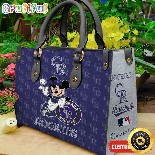 Colorado Rockies Mickey Women Leather Hand Bag