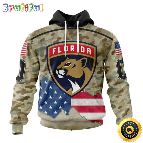 Custom NHL Florida Panthers Hoodie Specialized Kits For United State With Camo Color All Over Print Hoodie Unisex Tshirt Hoodie