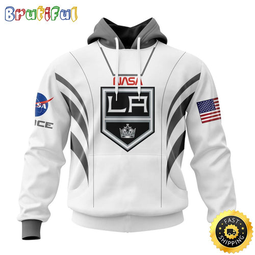 Custom Name NHL Los Angeles Kings Hoodie Special Space Force NASA Astronaut All Over Print 3D Unisex Hoodie