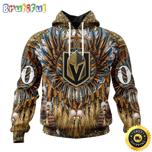 Customized NHL Vegas Golden Knights Hoodie Special Native Costume Design 3D Hoodie Unisex Tshirt Hoodie