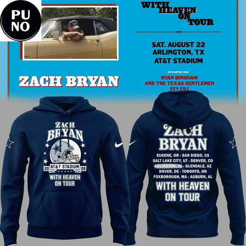 Dallas Cowboy x Zach Bryan With Heaven On Tour 2026 Hoodie T-shirt