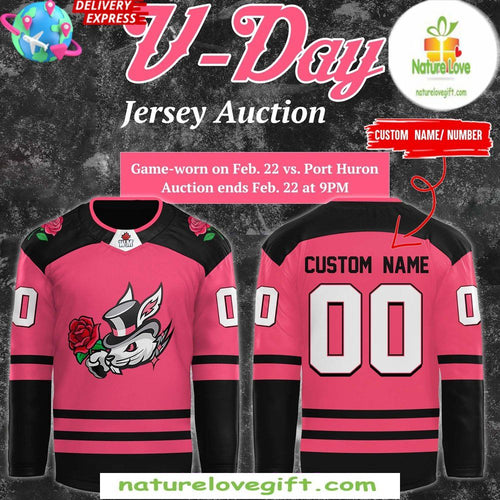Danbury Hat Tricks 2026 Valentine’s Day Hockey Jersey