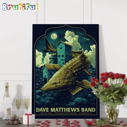 Dave Matthews Band Pine Knob Music Theatre Clarkston MI June 26 2024 Concert Poster Canvas