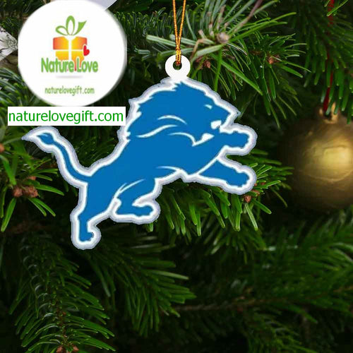 Detroit Lions NFL Logo Acrylic Christmas Tree Decor Ornament