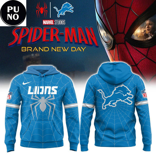 Detroit Lions x Spider Man 2026 Hoodie T-Shirt