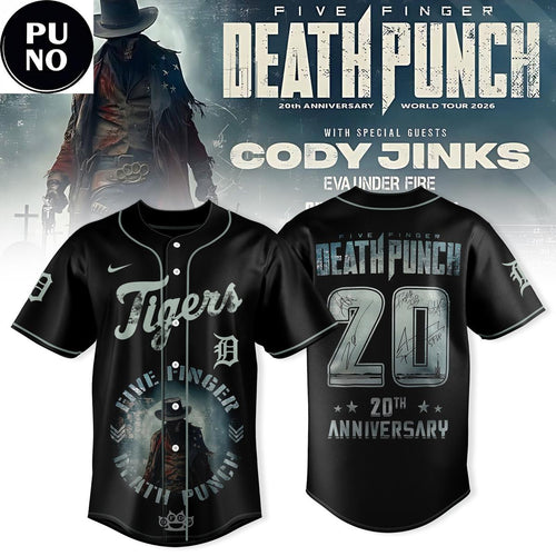 Detroit Tigers X Death Punch 20th Anniversary World Tour 2026 Baseball Jersey