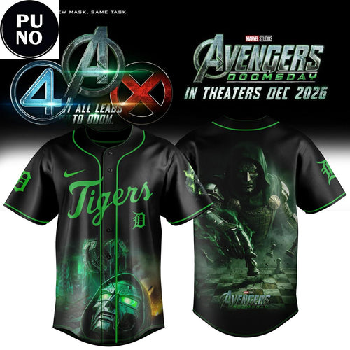 Detroit Tigers x Avengers Doomsday 2026 It All Leads To Doom Baseball Jersey
