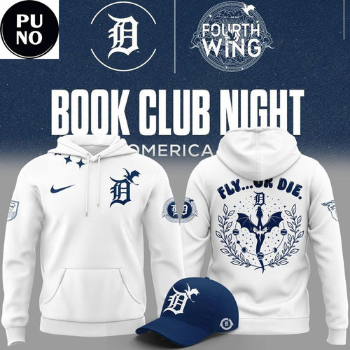 Detroit Tigers x Book Club Night 2026 Fourth Wing Hoodie T-Shirt