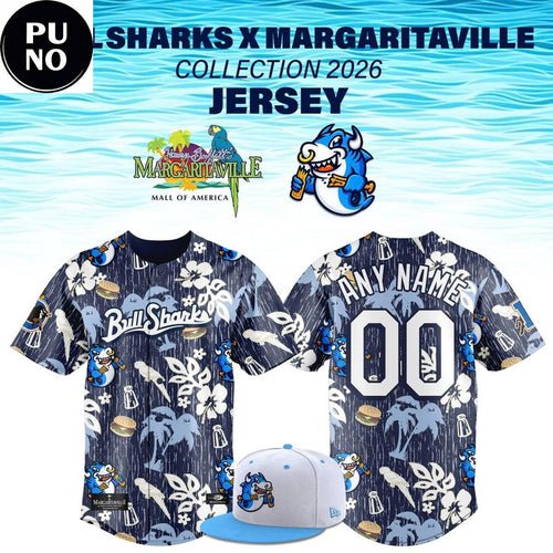 Durham Bulls 2026 Bull Sharks x Margaritaville Personalized Baseball Jersey