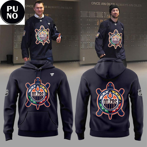 Edmonton Oilers x Indigenous Celebration Night 2026 Turtle Island Logo Hoodie T-Shirt