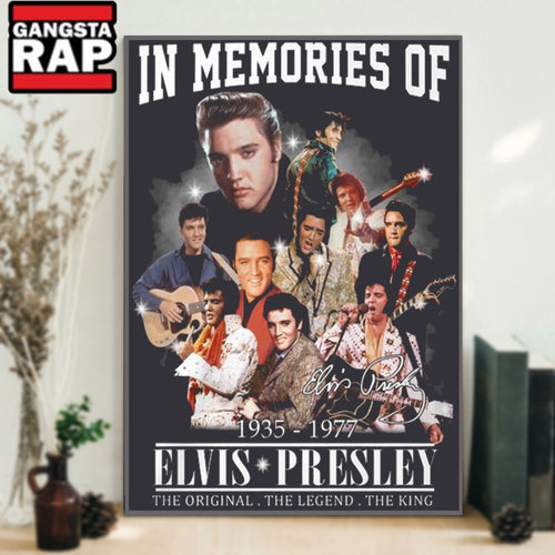 Elvis Presley In Memories Of 1935-1977 The Original The Legend The King Poster Canvas Art