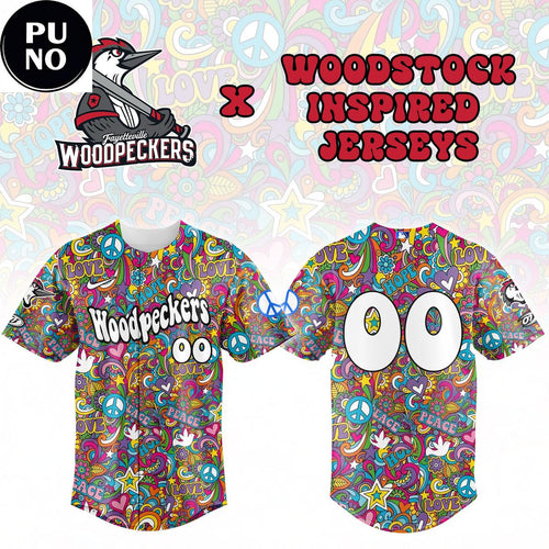 Fayetteville Woodpeckers x Woodstock Inspired Night 2026 Personalized Baseball Jersey