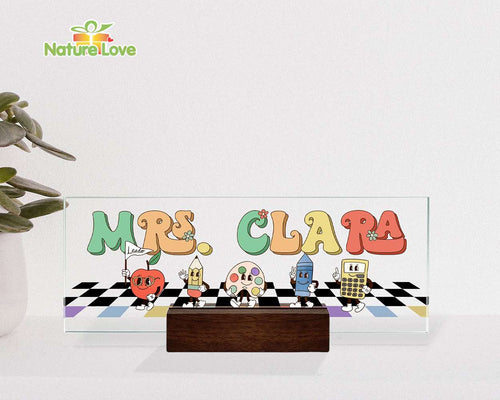 Funny School Supplies Personalized Teacher Desk Name Acrylic Plaque Back To School Gift