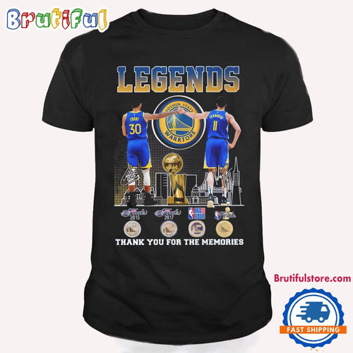 Golden State Warriors Basketball Signature Thank You For The Memories T Shirt