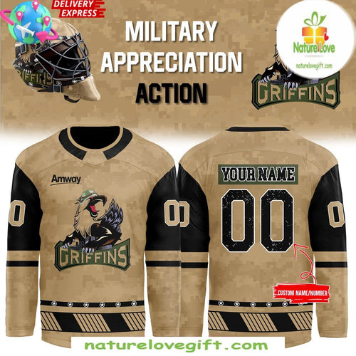 Military Appreciation Hockey Jersey Grand Rapids Griffins