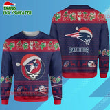 Grateful Dead X Nfl England Patriots Stealie Logo Ugly Christmas Sweater