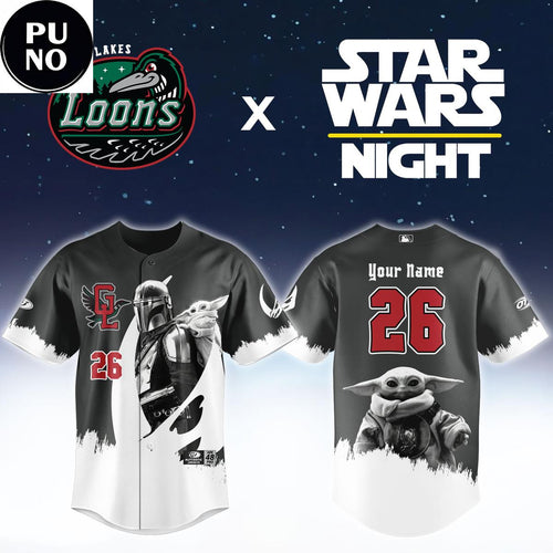 Great Lakes Loons x Star Wars Night 2026 Personalized Baseball Jersey