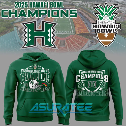 Hawaii Rainbow Warriors Sheraton Hawai’i Bowl Champions Hoodie Set 2025