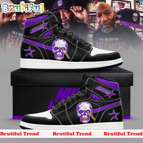 Houston Astros Baseball Debut New Dj Screw Merch 2024 Air Jordan 1 Hightop Shoes