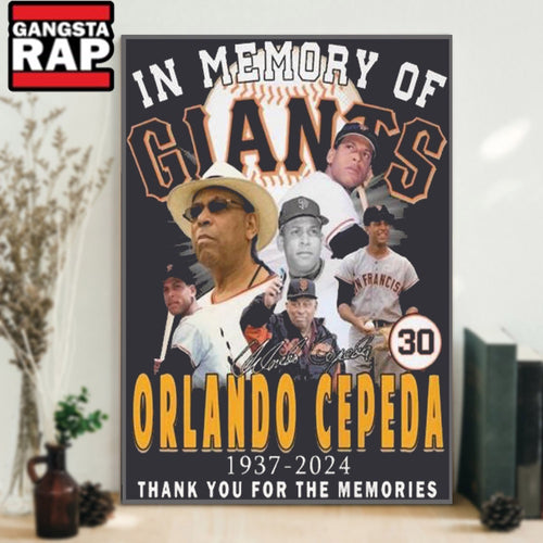 In Memory Of Orlando Cepeda 1937-2024 Thank You For The Memories Signature Poster Canvas Art
