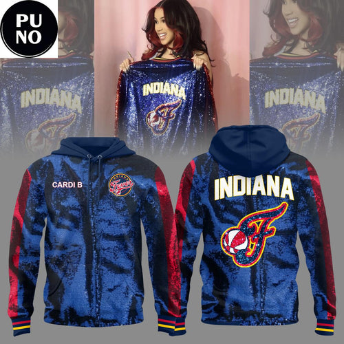 Indiana Fever x Cardi B 2026 Glitter Pattern Hoodie T-Shirt