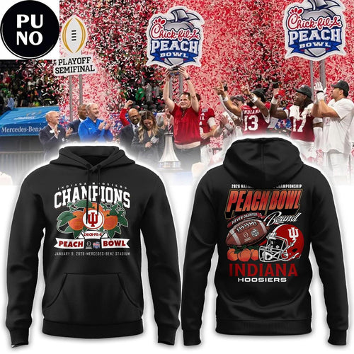 Indiana Hoosiers 2026 Peach Bowl Champions Never Daunted Hoodie T-Shirt