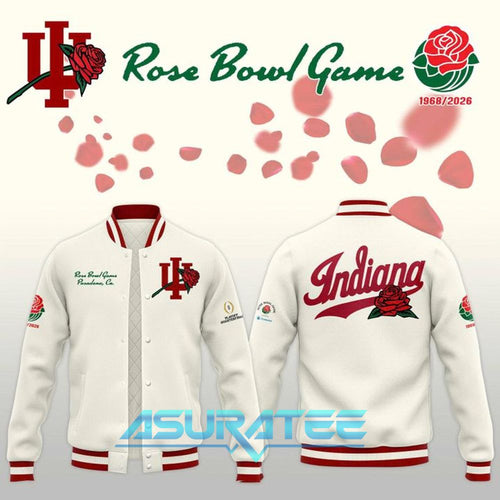 Indiana Hoosiers Football Helmet 2026 Rose Bowl Baseball Jacket