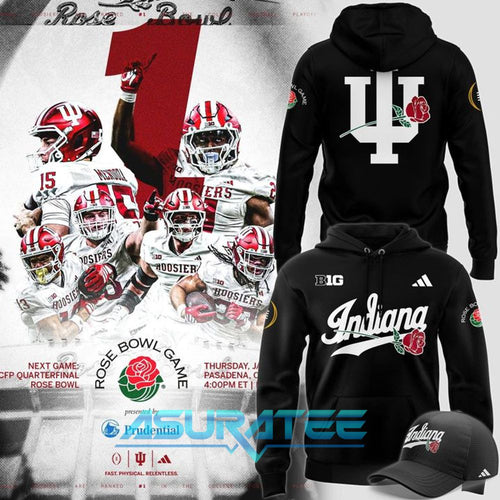 Indiana Hoosiers Rose Bowl Game 2025 Hoodie - Black