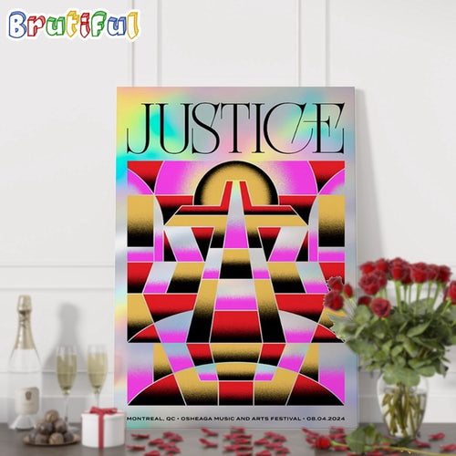 JUSTICE August 4 2024 Oshega Music And Festival Montreal QC Wall Art Poster Canvas