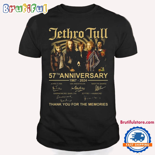 Jethro Tull 57th Anniversary Thank You For The Memories Signatures T Shirt