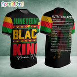Juneteenth Nutritional Facts Black Freedom 1865 African American Black King 3D Shirt