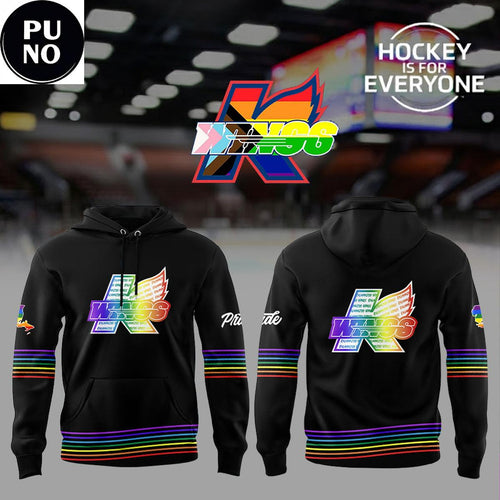 Kalamazoo Wings x Hockey Is For Everyone Rainbow Ice 2026 Hoodie