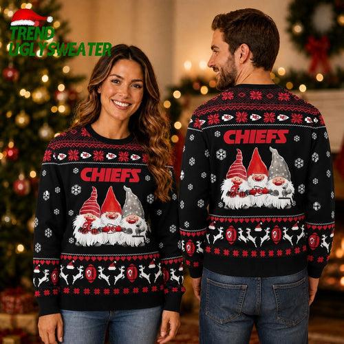 Kansas City Chiefs Gnome Cheer Ugly Christmas Sweater