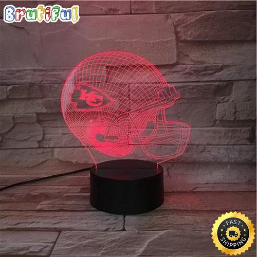 Kansas City Chiefs Night Light Football 3D Illusion LED Lamp