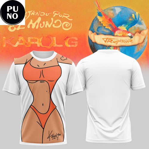 Karol G Viajando Por El Mundo Tropitour 2026 T-Shirt