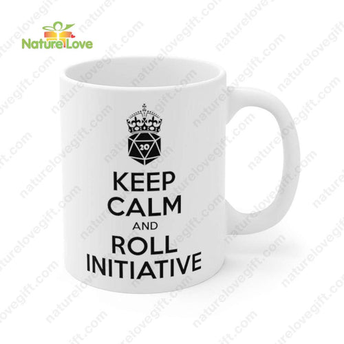 Keep Calm and Roll Initiative Mug DnD Dungeons and Dragons Gift