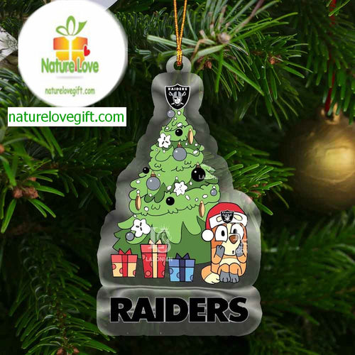 Las Vegas Raiders Bluey Chilli Christmas Tree NFL Acrylic Christmas Tree Decoration Ornament