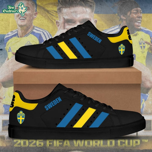 Limited Edition Sweden World Cup 2026 Black Stan Smith Shoes