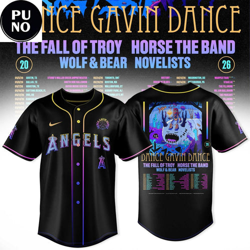 Los Angeles Angels x Dance Gavin Dance 2026 Tour Schedule Baseball Jersey
