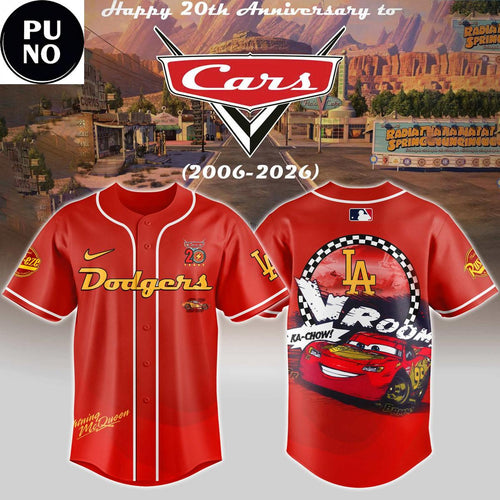 Los Angeles Dodgers x Cars Lightning McQueen 20th Anniversary Baseball Jersey