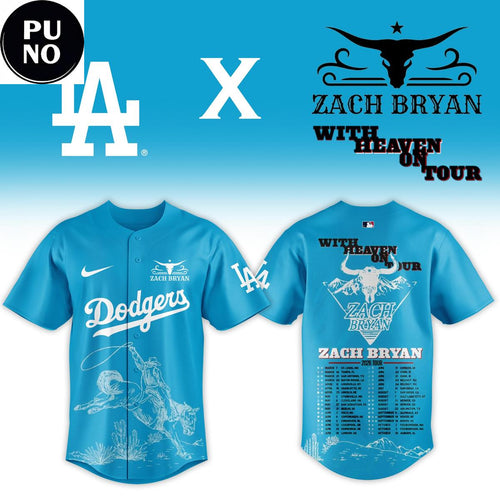 Los Angeles Dodgers x Zach Bryan With Heaven On Tour 2026 Baseball Jersey