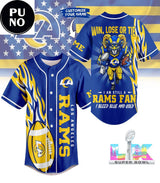 Los Angeles Rams 2026 I Bleed Blue And Gold Personalized Baseball Jersey