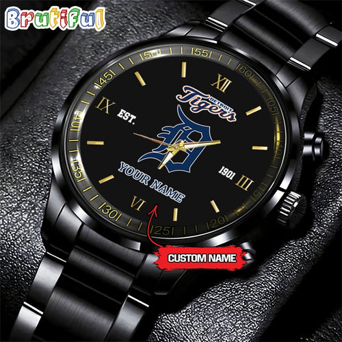 MLB Detroit Tigers Watch Black Fashion Watch Baseball Game