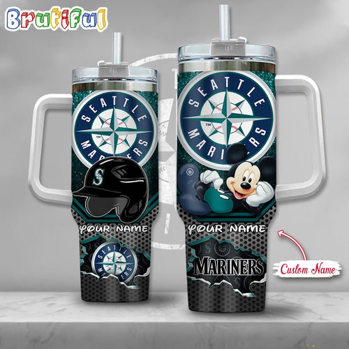 MLB Seattle Mariners Tumbler Mickey Mouse Customzed Handle Cup