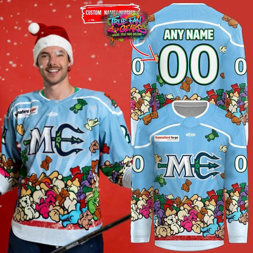 Maine Mariners Our Teddy Bear Toss Hockey Jersey