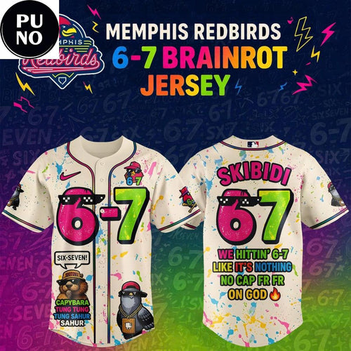 Memphis Redbirds 2026 6-7 Brainrot Baseball Jersey