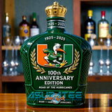 Miami Hurricanes 100th Anniversary Edition Whiskey Bottle