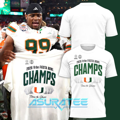 Miami Hurricanes 2026 Vrbo Fiesta Bowl Champs Time To Shine Shirt