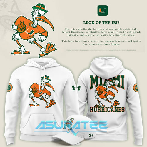 Miami Hurricanes Basketball “Luck of the Ibis” Limited Edition Hoodie, Cap